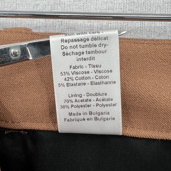 JOSEPH Zoom Gabardine Stretch Trouser Pants Womens 4 Camel Tan Slim Straight Leg - Picture 10 of 15